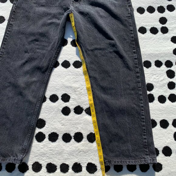 Wrangler Washed Faded Black Denim Straight Leg Dark Wash Classic Relaxed Fit Jea - Picture 13 of 13